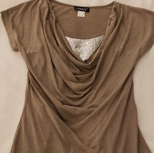 VENUS Scrunched T-Shirt W/Sequence
